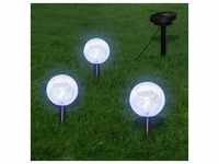 vidaXL Solarkugel 3 LED Gartenleuchten mit Erdspießen & Solarmodul