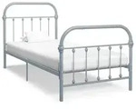 vidaXL Bettgestell Grau Metall 90&times;200 cm