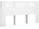 vidaXL Kopfteil mit Ablagen Wei&szlig; 180x18,5x104,5 cm