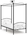 vidaXL Himmelbett-Gestell Schwarz Metall 100 x 200 cm