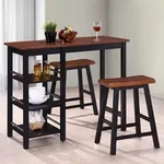vidaXL Bar Set 3 St&uuml;ck MDF Schwarz