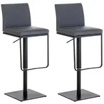 CLP 2er Set Barhocker Panama Kunstlederbezug grau/schwarz