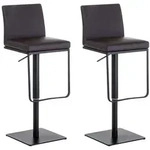 CLP 2er Set Barhocker Panama Kunstlederbezug braun/schwarz