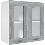 vidaXL H&auml;ngeschrank Glas Grau Sonoma 60x31x60 cm Holzwerkstoff
