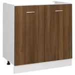 vidaXL Sp&uuml;lenunterschrank Braun Eiche-Optik 80x46x81,5cm Holzwerkstoff
