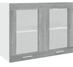 vidaXL H&auml;ngeschrank Glas Grau Sonoma 80x31x60 cm Holzwerkstoff