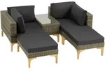 tectake Rattan Lounge mit Aluminiumgestell Bellaria Natur