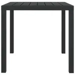 vidaXL Gartentisch Schwarz 80x80x74 cm Aluminium und WPC