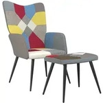 vidaXL Relaxsessel mit Hocker Patchwork Stoff