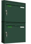AL Briefkastensysteme 2 x Basic Wand Briefkasten in RAL Farbe 6005 Moos Gr&uuml;n f&uuml;r