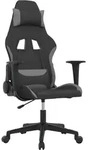 vidaXL Gaming-Stuhl mit Massagefunktion Schwarz und Hellgrau Stoff