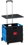 Relaxdays Einkaufstrolley klappbar, bis 35 kg, 50 l Kiste, mit Teleskopgriff, 2