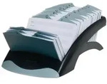DURABLE Visitenkartenbox Telindex&reg; Desk Spezial 500 Karten Silber, Schwarz 13,1 x