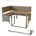 Merxx Eckbank Set 2tlg., 1 Eckbank, 1 Tisch 90 x 50 cm, Stahl, Graubeige