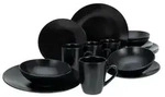 CreaTable Black Matt Schwarz Kombiservice 16-tlg Steinzeug