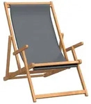 vidaXL Strandstuhl Klappbar Massivholz Teak Grau