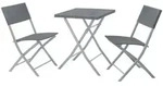 SVITA Polyrattan Bistro-Set Balkonset Klappm&ouml;bel Stuhl Tisch Gartenm&ouml;bel Grau