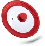 Relaxdays Topfdeckel universal, flexibler Glasdeckel mit Silikonrand & Dampfloch,