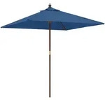 vidaXL Sonnenschirm mit Holzmast Azurblau 198x198x231 cm