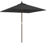 vidaXL Sonnenschirm mit Holzmast Schwarz 198x198x231 cm