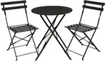 SVITA BERLIN Bistro-Set Metall Sitzgruppe Balkon klappbar Tisch St&uuml;hle Schwarz