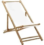 vidaXL Liegestuhl Bambus und Canvas