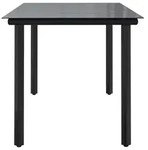 vidaXL Garten-Esstisch Schwarz 160x80x74 cm Stahl und Hartglas