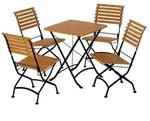 Merxx Schlossgarten Set 5tlg., 4 Klappst&uuml;hle, 1 Tisch 90 x 90 cm,