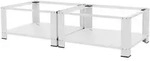 ML-Design Doppel Waschmaschinen-Untergestell Wei&szlig; 128x54 cm | 2 Ablagen, 2x150...