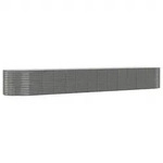 vidaXL Hochbeet Grau 554x100x68 cm Pulverbeschichteter Stahl