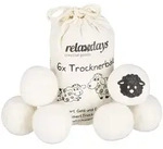 Relaxdays Trocknerb&auml;lle XXL, 6 Trocknerkugeln, Filzb&auml;lle f&uuml;r Trockner, aus