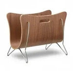 Relaxdays Zeitungsst&auml;nder Holz, Bugholz, Zeitungskorb, modernes Design, robust,