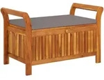 vidaXL Garten-Truhenbank mit Kissen 91 cm Massivholz Akazie