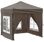 vidaXL Partyzelt Faltbar mit Seitenw&auml;nden Taupe 2x2 m