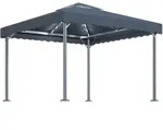 vidaXL Pavillon mit LED-Lichterkette 300x300 cm Anthrazit Aluminium