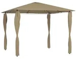 vidaXL Pavillon mit Pfostenabdeckungen 3x3x2,6 m Taupe 160 g/m2