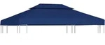 vidaXL Pavillon-Dachplane mit Kaminabzug 310 g/m2 4x3 m Blau