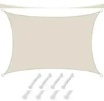 UPF50+ UV Sonnensegel 3x5 Polyester Rechteck Wasserabweisend Garten Balkon Beige