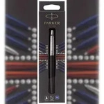 Parker 1953207 Kugelschreiber Jotter Bond Street Black C.C. - M, Schreibfarbe blau,
