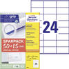 Avery Zweckform 6602 Universal-Etiketten, A4 mit ultragrip, Adressaufkleber, 70 x 36