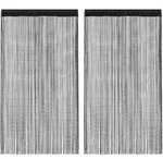vidaXL Fadenvorh&auml;nge 2 Stk. 100 x 250 cm Schwarz