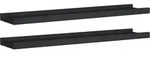 vidaXL Bilderleisten 2 Stk. Schwarz 60x9x3 cm MDF