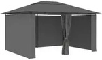 vidaXL Gartenpavillon mit Vorh&auml;ngen 4 x 3 m Anthrazit