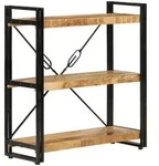 vidaXL B&uuml;cherregal 3 F&auml;cher 77x30x80 cm Massivholz Mango und Eisen