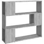 vidaXL B&uuml;cherregal/Raumteiler Grau Sonoma 100x24x94 cm