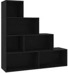 vidaXL B&uuml;cherregal/Raumteiler Schwarz 155x24x160 cm Holzwerkstoff