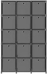 vidaXL W&uuml;rfelregal mit 15 Boxen Grau 103x30x175,5 cm Stoff