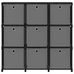 vidaXL W&uuml;rfelregal mit 9 Boxen Schwarz 103x30x107,5 cm Stoff