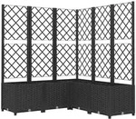 vidaXL Pflanzk&uuml;bel mit Spalier Schwarz 120x120x136 cm PP