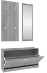 vidaXL 3-tlg. Flurm&ouml;bel-Set Grau Sonoma Holzwerkstoff